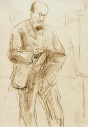 Max Liebermann, Autoritratto, disegnando