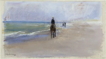 Cavaliere sulla spiaggia