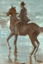 Cavaliere sulla spiaggia