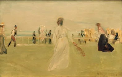 Giocatori di tennis al mare