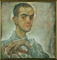 Il pittore Egon Schiele (dipinto su tela)