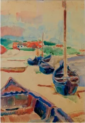 Barche da pesca sulla spiaggia