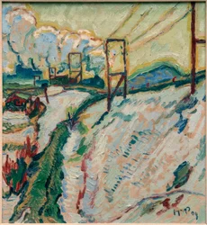 Neve di marzo: il terrapieno ferroviario