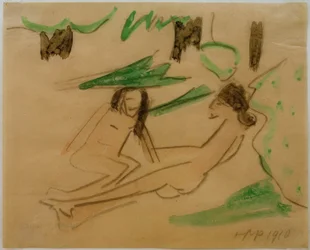 Senza titolo (Nudo accovacciato e sdraiato)