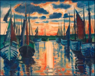 Tramonto nel porto di Leba