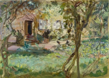 Giardino con aiuola di viole del pensiero, 1914