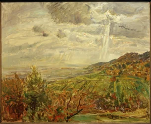 Tempesta di fulmini in autunno precoce vicino a Neukastel
