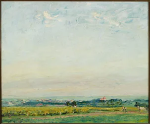 Paesaggio con veduta di Landau nel Palatinato