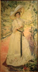 Nini alla pergola di vite