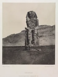 Colossale monolite di Amenhotep III, Gournah, 1849-1851