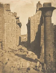 Corte dei bubastiti e ingresso della Sala Ipostila del palazzo di Karnak, Tebe, 1849-50