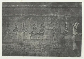 Grand Temple de Dendérah Teutyres, Sculture della facciata posteriore, Alto Egitto, 1849-51