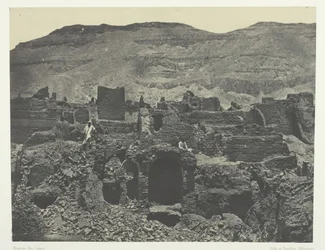 Médinet-Habou, Rovine della città di Papa, Tebe, 1849-51, stampato 1852