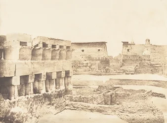 Palazzo e villaggio di Luxor, preso da sud, Tebe, 1849-50