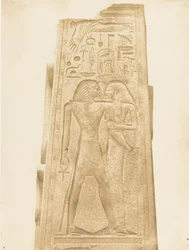 Pilastro del Santuario di granito del Palazzo di Karnak Bassorilievo che rappresenta il Faraone ..., 1849-50