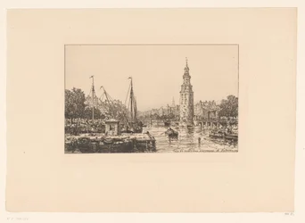 Veduta della Montelbaanstoren ad Amsterdam