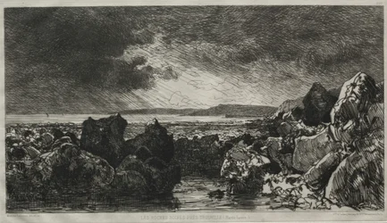 Rocce nere vicino a Trouville (bassa marea)