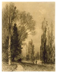 Paesaggio fluviale al tramonto