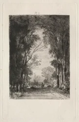 Viaggiatore su una strada in una foresta, 1866
