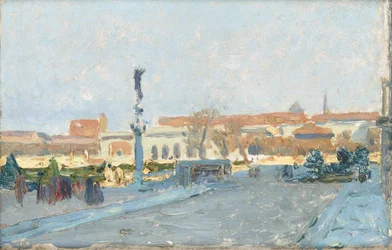 Vista di Vienna dalla porta esterna del castello