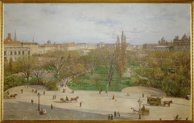 Il parco del Cityhall visto dal Nuovo Palazzo Imperiale, Vienna