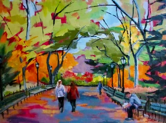 Parco autunnale dai colori vivaci