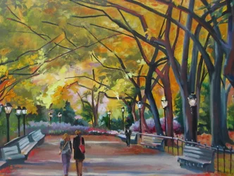 Sentiero autunnale dai colori vivaci