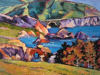 Ponte costiero dai colori vivaci