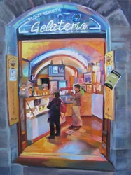 Ingresso colorato della gelateria