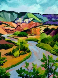 Paesaggio fluviale dai colori vivaci