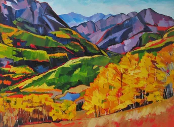 Montagne autunnali dai colori vivaci