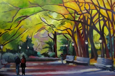 Un parco autunnale dai colori vivaci