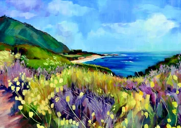 Fiori selvatici dai colori vivaci della costa