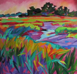 Paesaggio palustre dai colori vivaci
