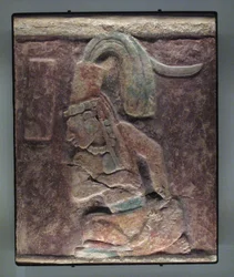 Uomo seduto, El Chicozapote, Usumacinta, periodo classico tardo, 600-900 d.C.