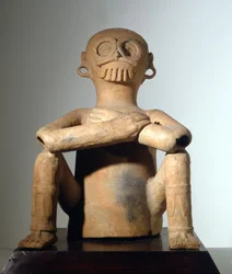 Arte della Costa del Golfo (Maya). Dio della pioggia in terracotta (250 - 550)