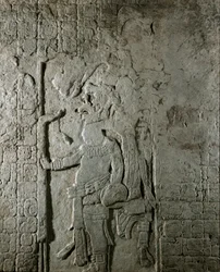 Arte Maya: pannello n. 1 dal sito Maya di El Cayo (tra il 600 e l