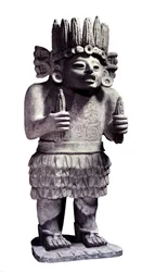 Civiltà precolombiana: statua maya raffigurante il dio delle domestiche. Parigi, Musée de l