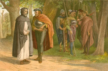 John Craig e il bandito romano (incisione a colori)