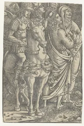 Frammento di una Crocifissione con Giovanni Evangelista, Maria e soldati