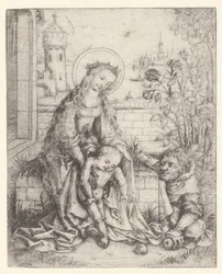 La Sacra Famiglia presso il roseto