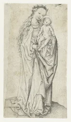 Madonna in piedi e bambino con mela