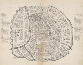 Mappa di Mosca. Da: Augustin von Meyerberg e il suo viaggio in Russia, 1661
