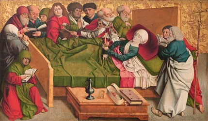 Morte della Vergine, pannello centrale del cosiddetto trittico Pretschlaipfer