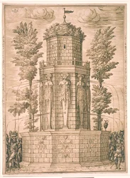 Fontana con cariatidi