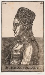 Ritratto della sultana, profilo a sinistra: ACHADA SOLTANE