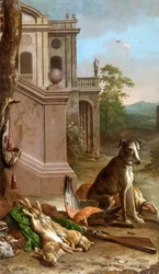 Selvaggina morta in un paesaggio