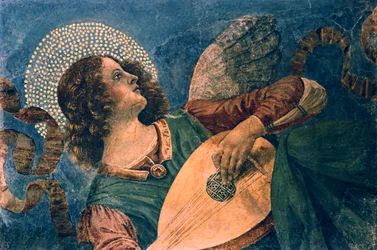 Un angelo che suona il liuto, 15° secolo