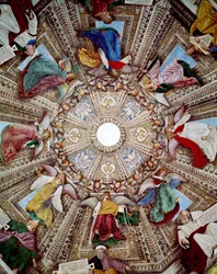 Rappresentazioni di Profeti e Angeli. Affresco di Melozzo da Forlì (Melozzo degli Ambrosi) (1438-1494) Cupola della Sacrestia di San Marco, Santuario di Santa Casa, Loreto