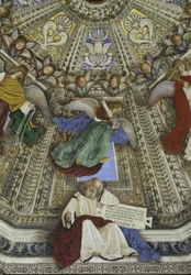 Il profeta Isaia e un angelo, cupola della sacrestia di San Marco, Santuario della Santa Casa, Loreto